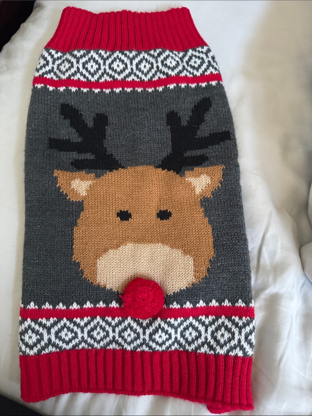 Rudolph the Red Nose Reindeer Knit Dog Sweater